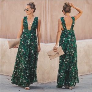Vici Enchanted Forest Chiffon Maxi Dress